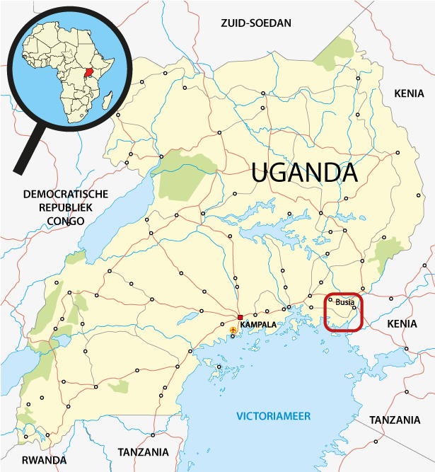 Kaart Oeganda