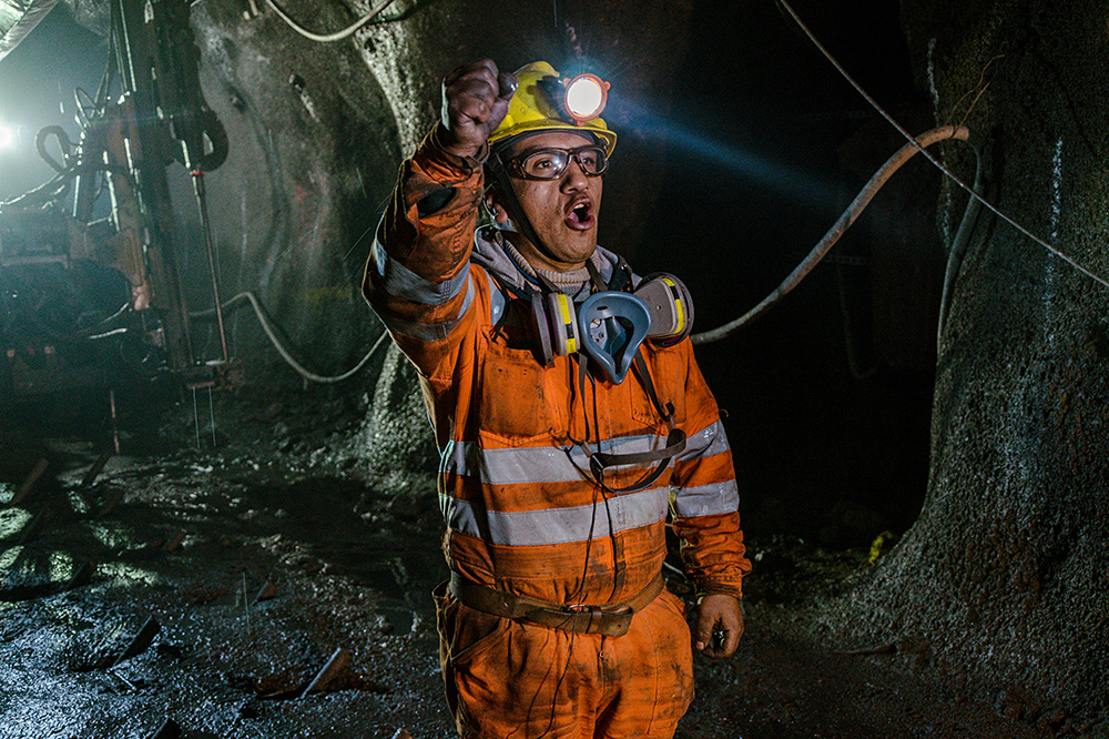 Miner in the mine