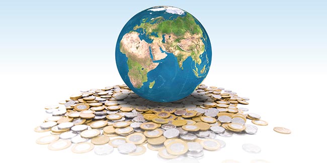 Wereldbol geld